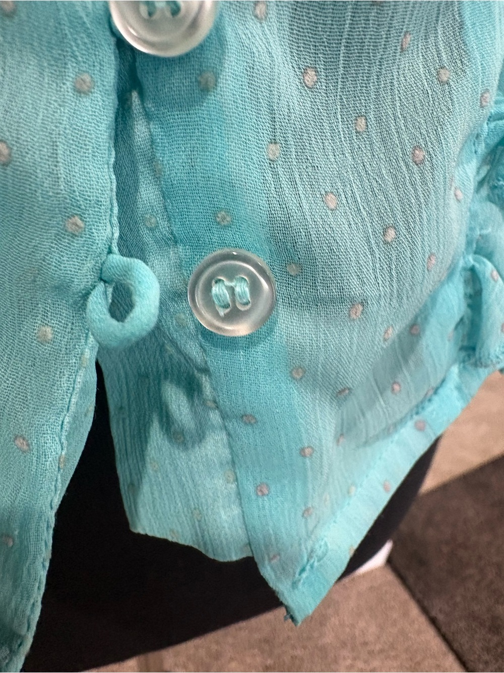Ladies Ruffle Double-Breasted Blouse - Picture 7 of 8